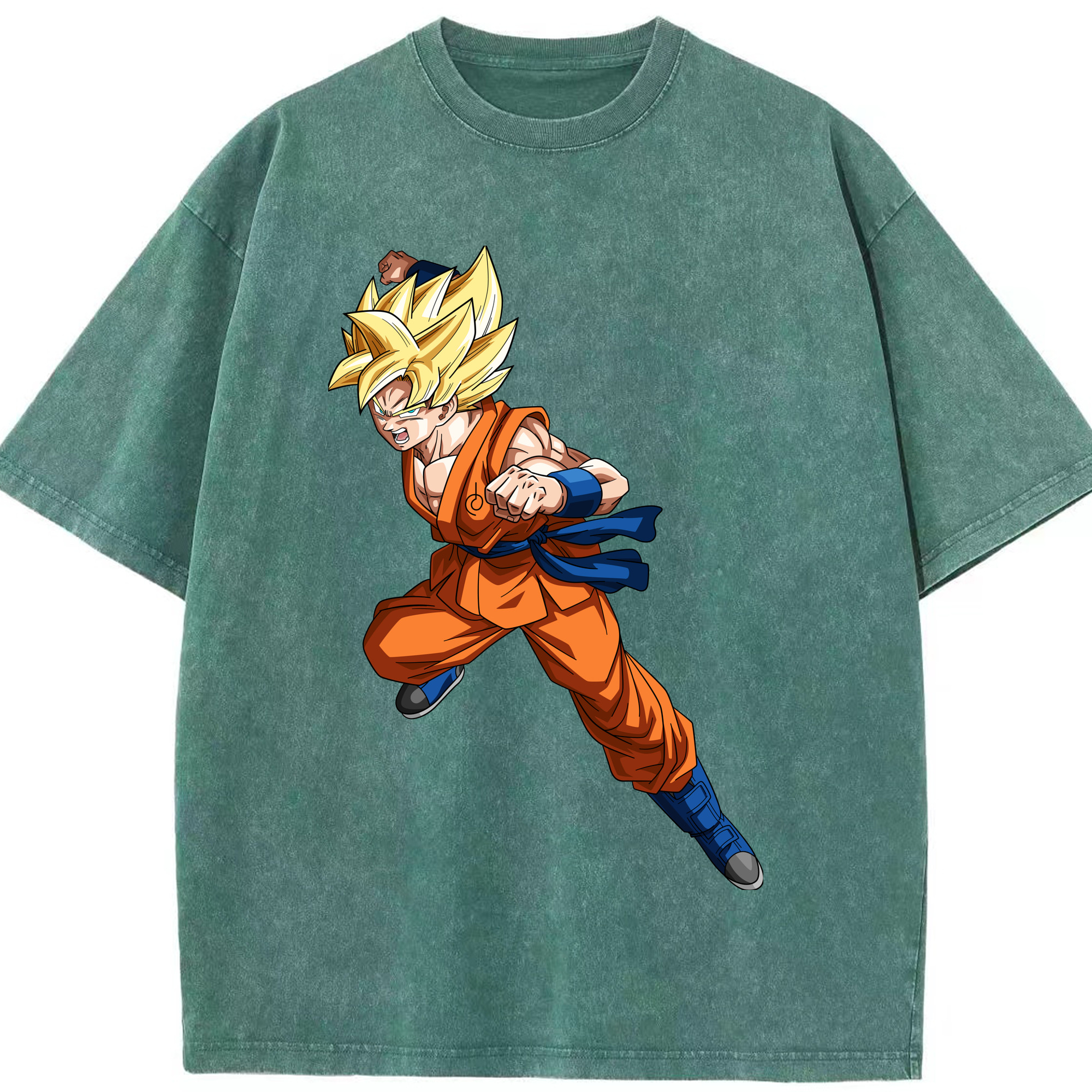 （画像用） ドラゴンボール 孫悟空（そん ごくう）Son Goku カカロット DRAGON BALL Kakarotto 綿100% ヴィンテージ風 半袖Tシャツ（フロントプリント）